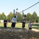 Airborne at the net Airborne at the net