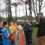 Brandon J. Novakoski handles with ease a student's questions on the differences between native and ornamental trees. Brandon J. Novakoski handles with ease a student's questions on the differences between native and ornamental trees.