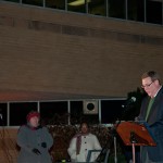 Elliott Strickland Jr., chief student affairs officer, presides over the card-lighting ceremony. Elliott Strickland Jr., chief student affairs officer, presides over the card-lighting ceremony.