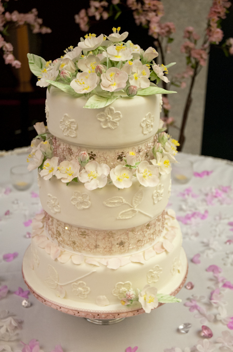 Carrie A. Williams blossom-filled cake receives second place.