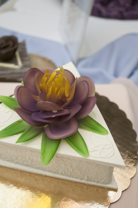A chocolate box, complete with chocolate flower.