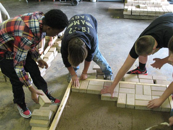 Three Lycoming Valley students keep busy in a Landscape Construction workshop taught by Justin Shelinski, laboratory assistant for horticulture.