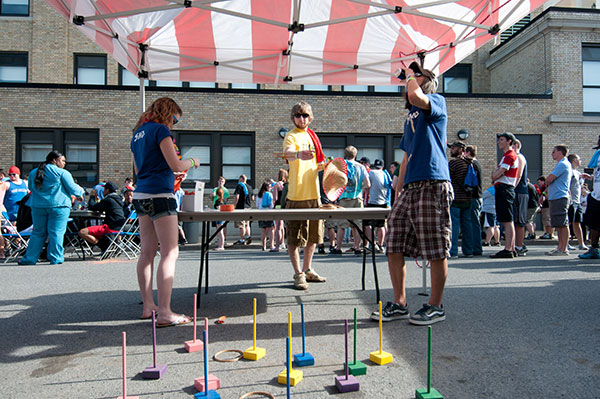The ring-toss game was just one of many along the makeshift midway.