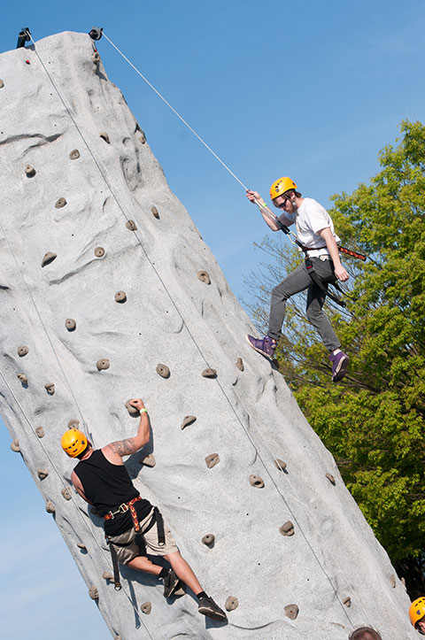 The Pennsylvania National Guard brought its rock wall back to campus ...