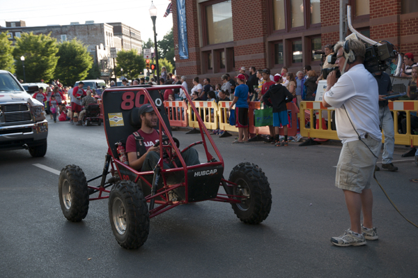 Manufacturing engineering technology major Benjamin D. Lopatofsky drives the college’s mini Baja vehicle - designed, constructed and raced by students in the manufacturing engineering technology major to an impressive sixth-place finish among 100 colleges.
