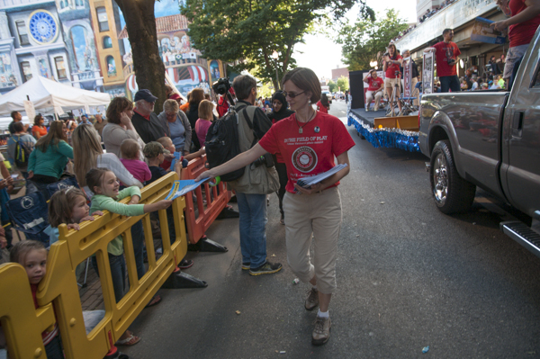 Tina M. Miller, the college’s director of marketing communications, helps spread the Penn College message.