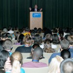 John J. Trombetta Sr., president and chief executive officer of the Foundation for Free Enterprise Education, fires up his audience for the exciting opportunities in store.