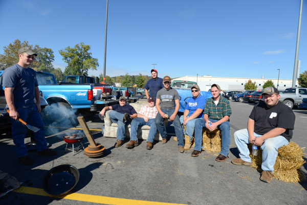 The tailgating members of the Penn College Diesel Performance Club.