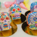 Four beautiful, completed sugar skulls