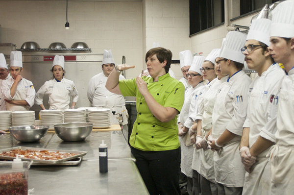 Ritchey offers instructions for plating the first course.
