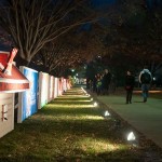 Springlike temperatures allowed for comfortable viewing of this year's 38 holiday cards.