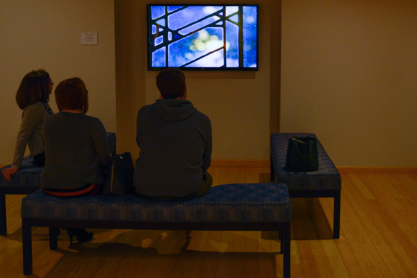 The multimedia exhibition also offers an opportunity for visitors to watch videos about Frank Lloyd Wright. 