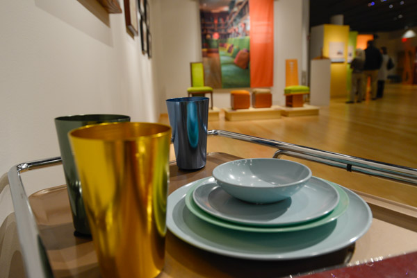 Vintage tableware is among the details tucked along the exhibit's pathways.