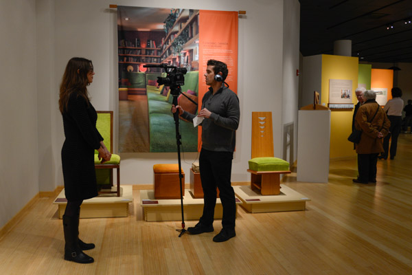 Gallery manager Penny G. Lutz is interviewed by writer/video editor Thomas F. Speicher.