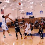A seven-point scorer on the evening, Marquis M. Delgado, of Mansfield, hits his mark in first-half action. A seven-point scorer on the evening, Marquis M. Delgado, of Mansfield, hits his mark in first-half action.