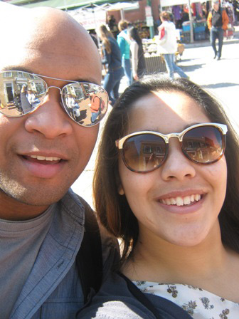 Allen Brown and Alyssa Morales snap a