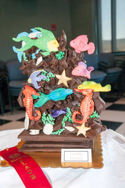 A bountiful chocolate piece by Lynnette F. Stegmaier, of Muncy Valley, receives second place.