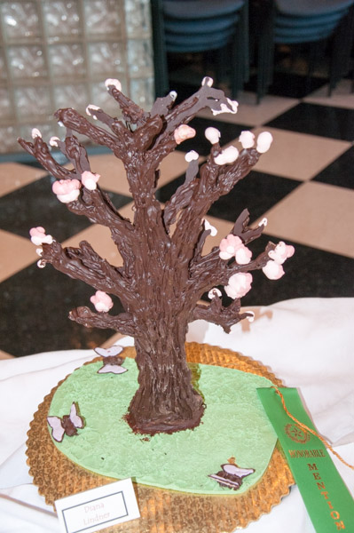 Diana N. Lindner, of North White Plains, N.Y., receives an honorable mention for her chocolate tree.