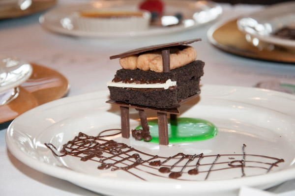 Rachel C. Cooper, of Bangor, created “The Sound of Chocolate,” the blue ribbon-winning entry from the Classical and Specialty Dessert Presentation class.