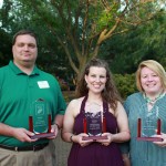 Among the night's alumni honorees are, from left, Scott B. Tempesco, '03, Paramedic of the Year; Tamara G. Ings, '07, Preceptor of the Year; and Amy S. Newvine, '90, EMT of the Year.