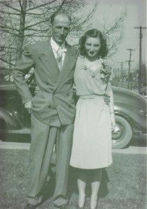 WWII veterans Richard and Mildred Taylor on their April 13, 1946, wedding day