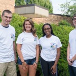 First-year representatives from each of the four Living-Learning Communities are, from left: Logan R. Brooks, automotive technology management: automotive technology concentration, Damascus, Maryland; Kerianne Connelly, pre-dental hygiene, Feasterville-Trevose; Naja B. Williams, baking and pastry arts, East Orange, New Jersey; and Joseph H. Griep, information technology sciences-gaming and simulation, Le Roy, New York.
