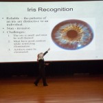 With eyes wide open, the speaker assesses the benefits and risks of iris-recognition technology ...