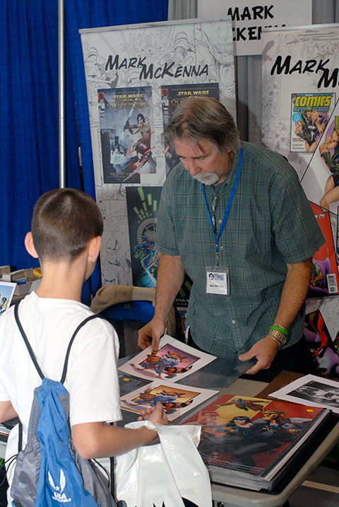 Making his third campus appearance is veteran comic-book inker Mark McKenna, whose body of work over 29 years (and counting) maintains its drawing power.