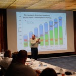 The projected longevity of shale development is tracked by James R. Ladlee, associate director of Penn State's Marcellus Center for Outreach and Research.