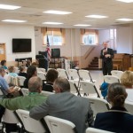 Pennsylvania Secretary of Aging Brian Duke addresses a group at the Messiah Senior Community Center.