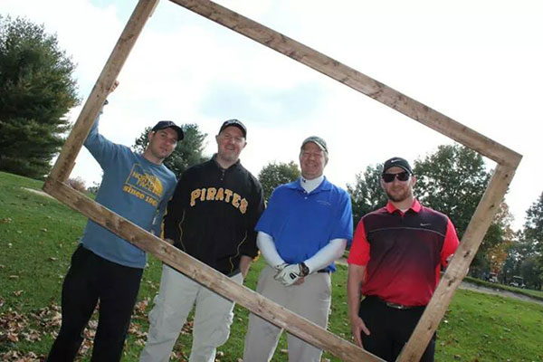 The winning team in the fourth annual Alumni Golf Outing, including Eric L. Barr (second from right), a 1985 graphic arts alumnus