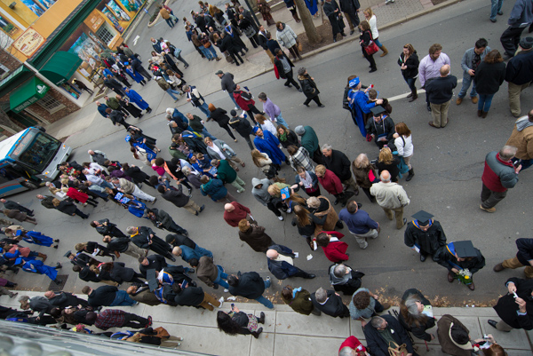 Temporarily closed to vehicles, West Fourth Street takes on a block-party atmosphere.