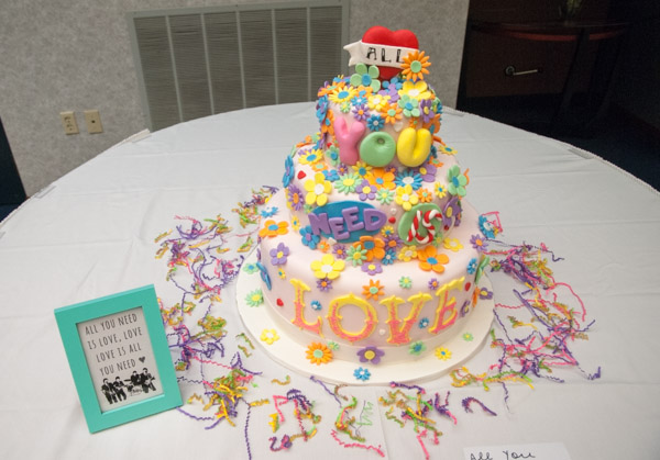 The Beatles’ “All You Need is Love” is the message of a colorful cake by Jenna Zaremba, of Pottsville, who placed second.