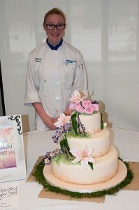 Shannon E. Croney, of Lake Ariel, tied for third place in Penn College’s 2015 wedding cake competition. Her cake was inspired by Taylor Swift’s “Enchanted.”