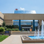 Scaffolding rises above the ATHS, where skylight repairs have understandably affected access to the building.