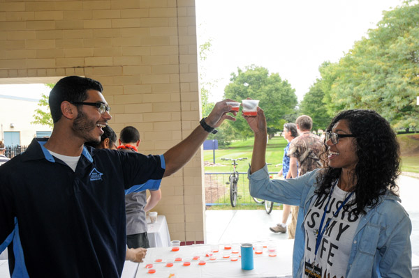 Bryonna A. Aldubayan, of Old Forge, majoring in applied health studies: radiography concentration, has fun with brother Andre J., an aviation maintenance technology student ...