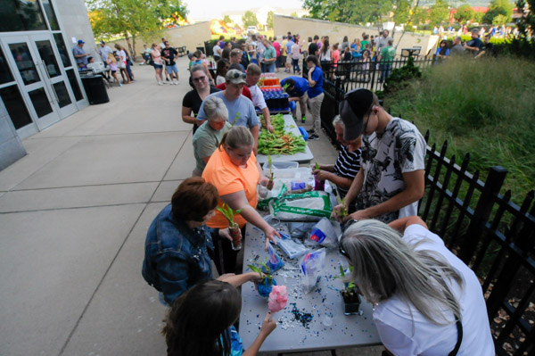 Families create living craft projects at the