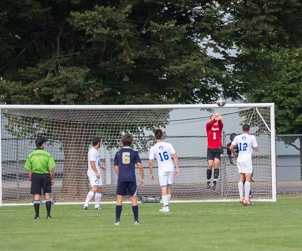 A keeper worth keeping: Malcolm Kane (1) blocks a Gallaudet University goal.
