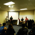 Resident Assistants from The Village at Penn College help deliver the emotional message that "Words Hurt."