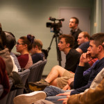 A riveted audience ponders the issues.