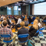 More than 100 students from Penn College, Lock Haven University, Wilkes University, The Commonwealth Medical College and Marywood University gather in Penn’s Inn to discuss a hypothetical patient case.