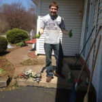 With an arsenal of cleanup tools and an endless reserve of charitable energy, George W. Settle III gives a "thumbs-up" to spring maintenance. Settle, of Dillsburg, is a welding and fabrication engineering technology student.