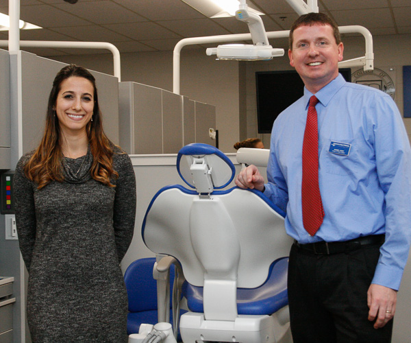 Allison (Parks) Frymire, ’06, was one of about 15 dental hygiene alumni who returned to campus for a reception in the new clinic. Frymire (pictured with program director Shawn A. Kiser) works at the River Valley Health & Dental Center in the Hepburn Plaza, Williamsport.