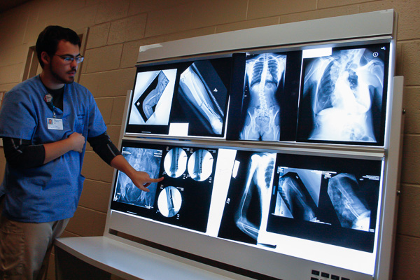 Tyler S. Dimick, an applied health studies: radiography concentration student from State College, is all aglow discussing his chosen field.