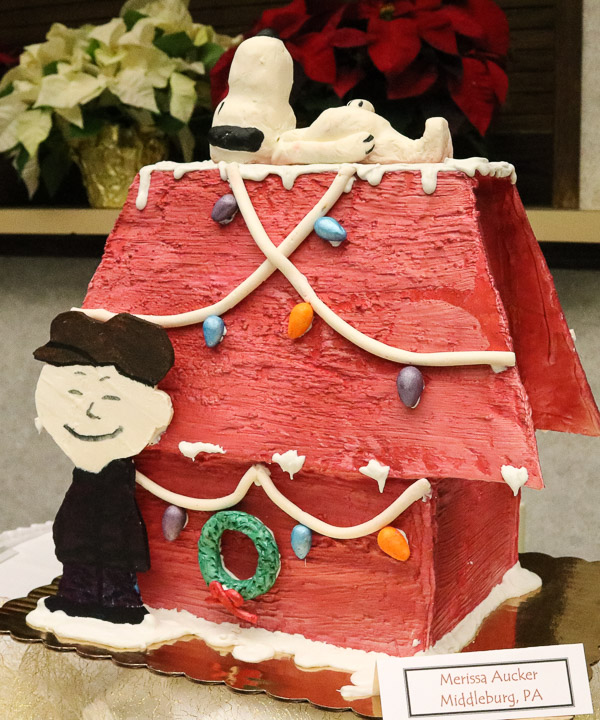 Melissa N. Aucker sculpted Charlie Brown and Snoopy in Principles of Chocolate Works.