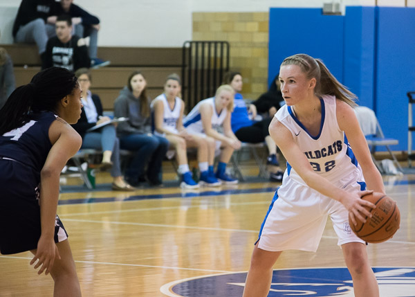 Wildcat Alicia N. Ross, on her way to a 23-point/16-rebound day against St. Elizabeth.