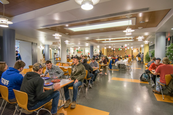 The Soul Food Dinner, a Black History Month campus tradition, draws a hungry crowd.