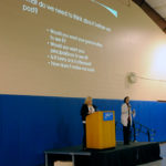 "Would you want your grandmother to see it?" is a good rule of thumb when posting to social media! Anna C. Miller (left), marketing and communications specialist for the School of Business & Hospitality; and Tammy M. Rich, assistant professor of business administration/management/event management, shared valuable pointers shaped by the Internet's pros and cons.