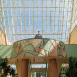 Southern exposure: The artist stands over a striking addition to the ATHS.