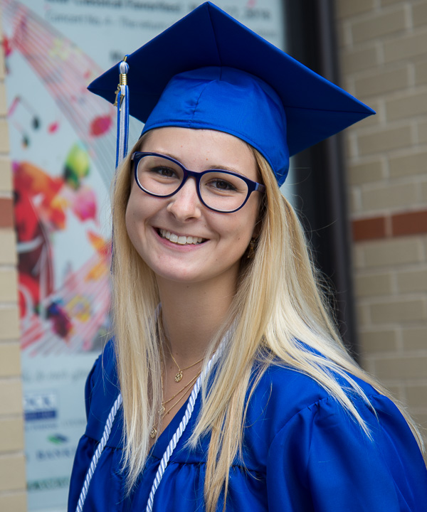 A former captain of the women’s soccer team, Jordan A. Courter, of Mill Hall, occupational therapy assistant, is brimming with joy.